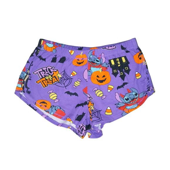 Disney Other - Disney Trick or Treat Purple Stitch PJ Shorts Halloween Pumpkin Cute Pajamas